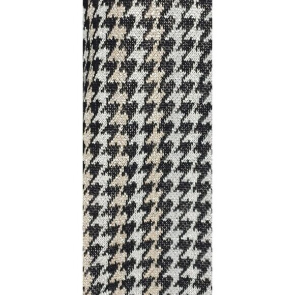 Ann taylor Houndstooth  Sweater XXL Black Gold Shimmer Jacquard Metallic NEW - Picture 5 of 13